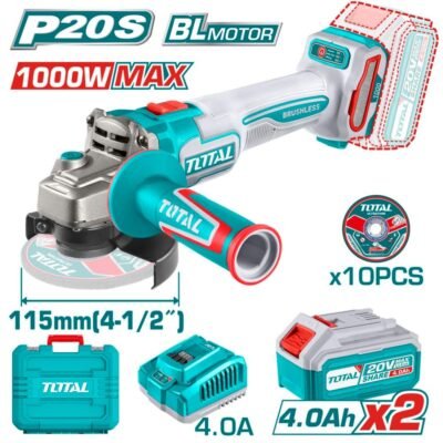 Γωνιακός Τροχός Μπαταρίας Total 115mm Tagli271532e σε κοντινή προβολή