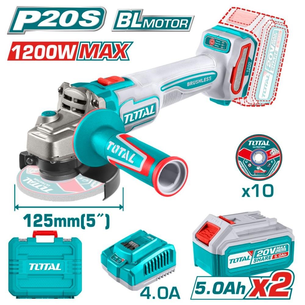 Γωνιακός Τροχός Μπαταρίας Total Tagli2212532e σε κοντινή προβολή