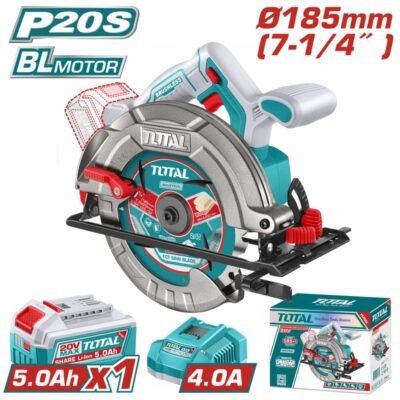 Δισκοπρίονο Μπαταρίας Total Φ-185mm σε κοντινή προβολή