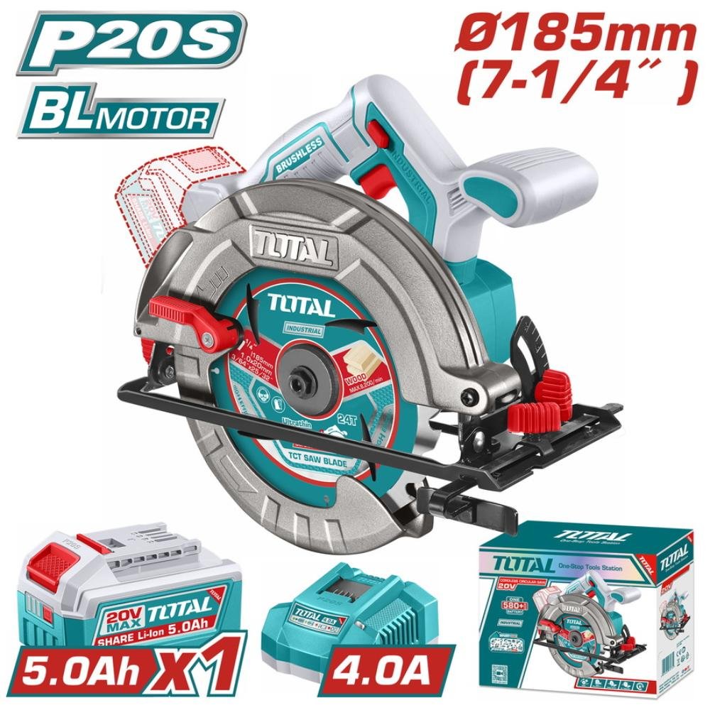 Δισκοπρίονο Μπαταρίας Total Φ-185mm – Ασύρματο δισκοπρίονο Δισκοπρίονο Μπαταρίας Total Φ-185mm σε κοντινή προβολή