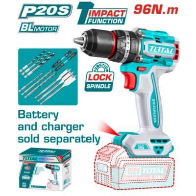 Δραπανοκατσάβιδο Κρουστικό Μπαταρίας Total 96nm για επαγγελματική χρήση