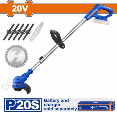 Θαμνοκοπτικό Μπαταρίας Wadfow Wgtp510 σε χρήση για καθαρή κοπή χόρτων στον κήπο.