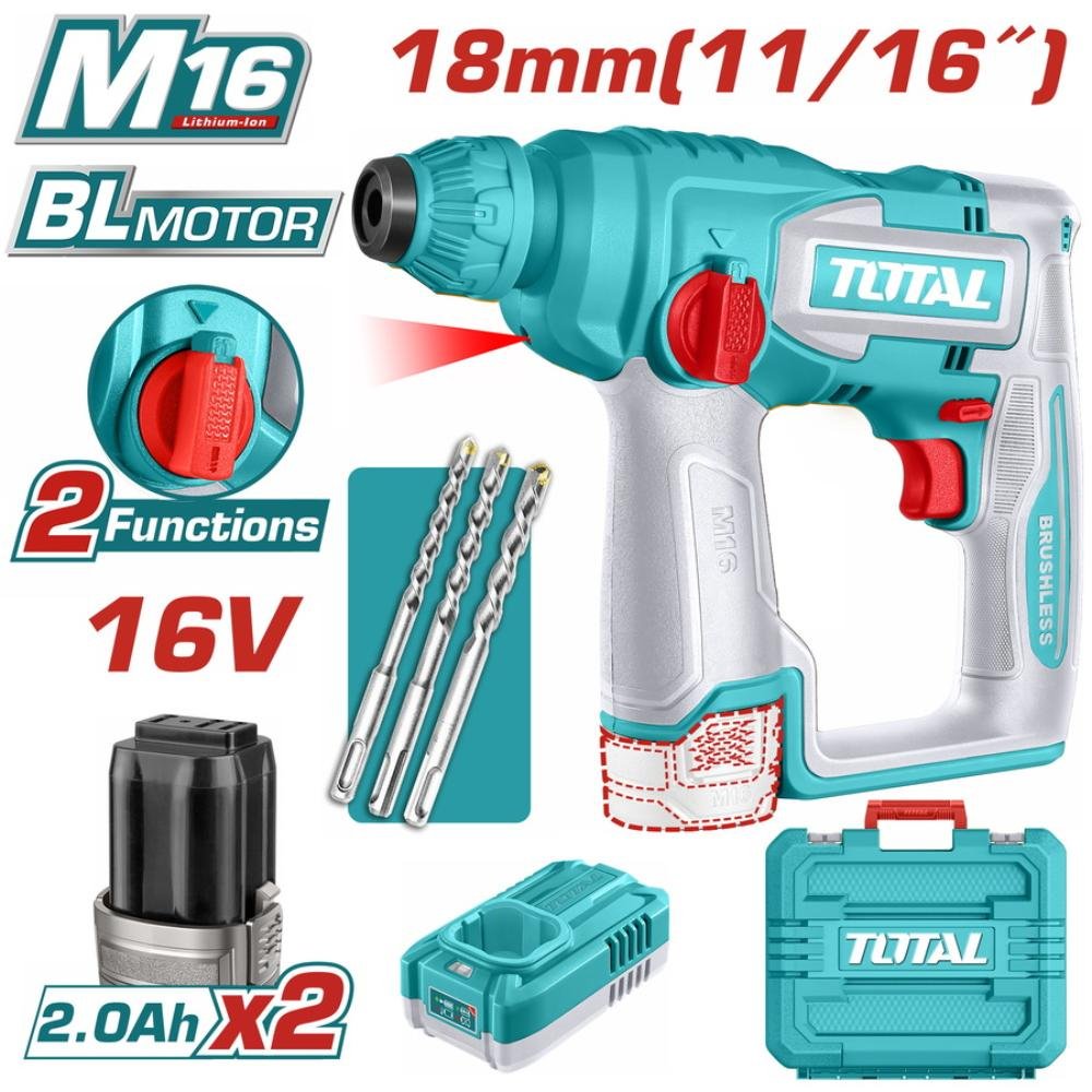 Πνευματικό Πιστολέτο Sds-Plus Μπαταρίας Total 16v σε κοντινή προβολή