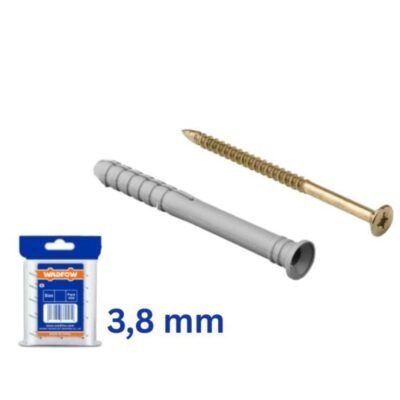 Βύσμα Πλαστικό Wadfow Χτυπητό 3.8 mm για ασφαλή και γρήγορη στερέωση σε τούβλο