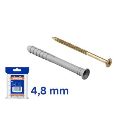 Βύσμα Πλαστικό Wadfow Χτυπητό 4.8 mm για ασφαλή και σταθερή στερέωση σε τούβλο και τοίχο