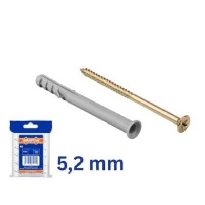 Βύσμα Πλαστικό Wadfow Χτυπητό 5.2 mm για ασφαλή και σταθερή στερέωση σε τούβλο και τοίχο