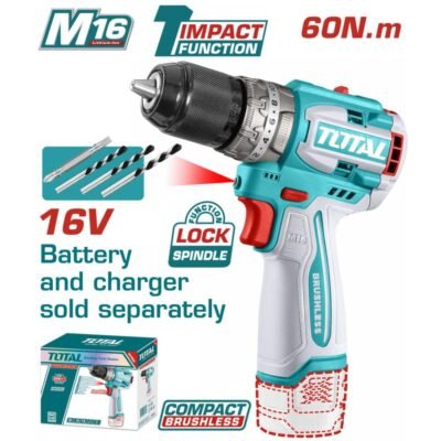 Δραπανοκατσάβιδο Κρουστικό Total 16v Tidli16681 σε κοντινή προβολή εργαλείου