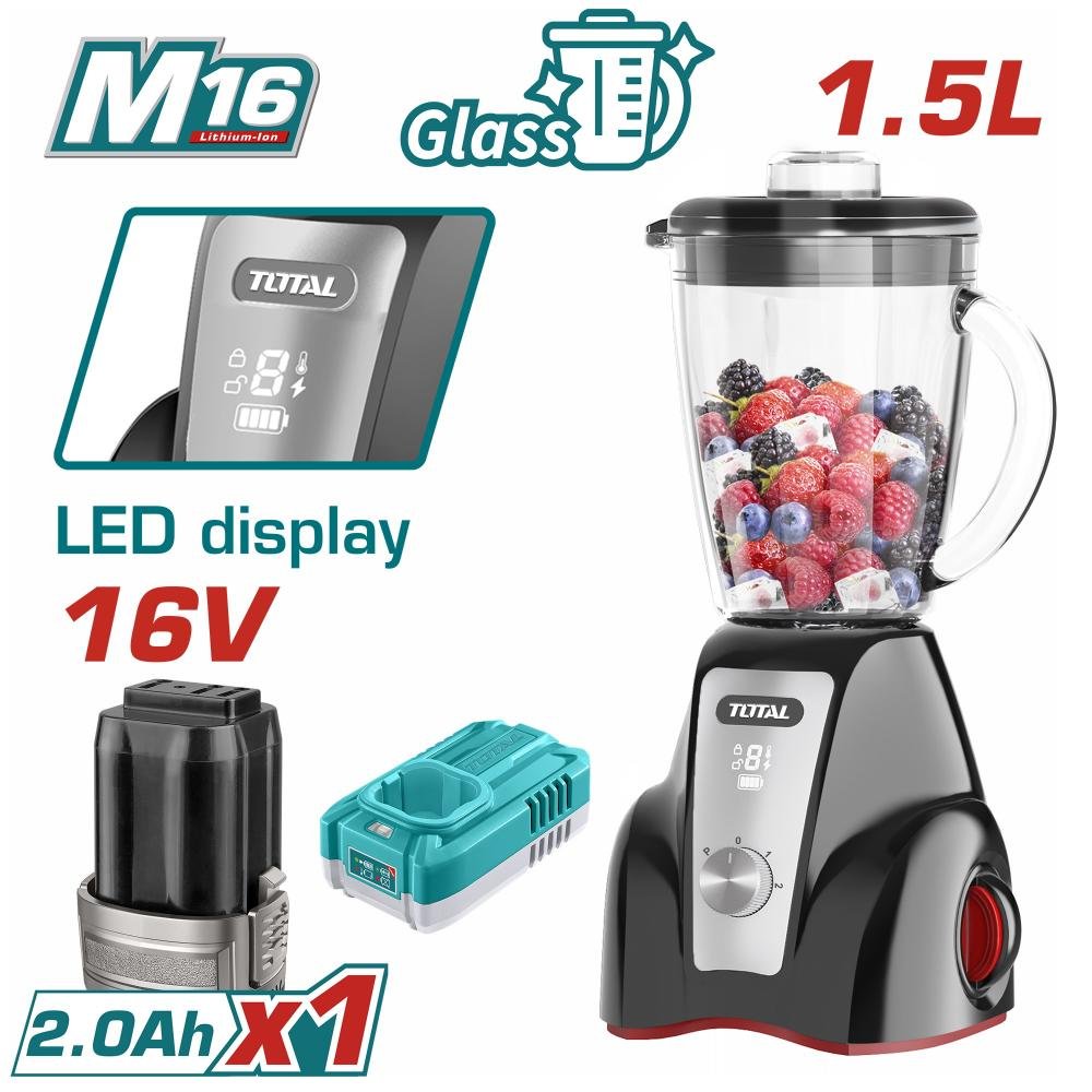 Μπλέντερ Μπαταρίας Total TJB052K – Φορητό μπλέντερ υψηλής ισχύος Μπλέντερ Μπαταρίας Total TJB052K σε κοντινή λήψη με φορητό σχεδιασμό.