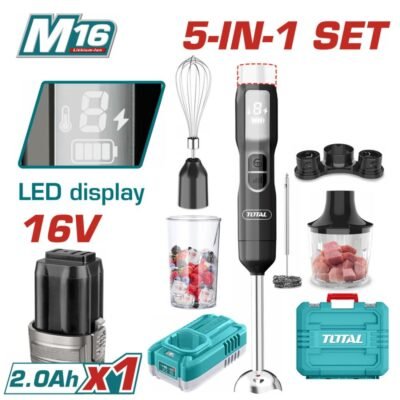 Μπλέντερ Χειρός Μπαταρία Total 5Σε1 TJB056K σε κοντινή φωτογραφία.