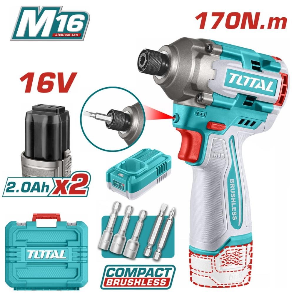 Παλμικό Κατσαβίδι Μπαταρίας Total 16v Tirli16178e σε κοντινή προβολή