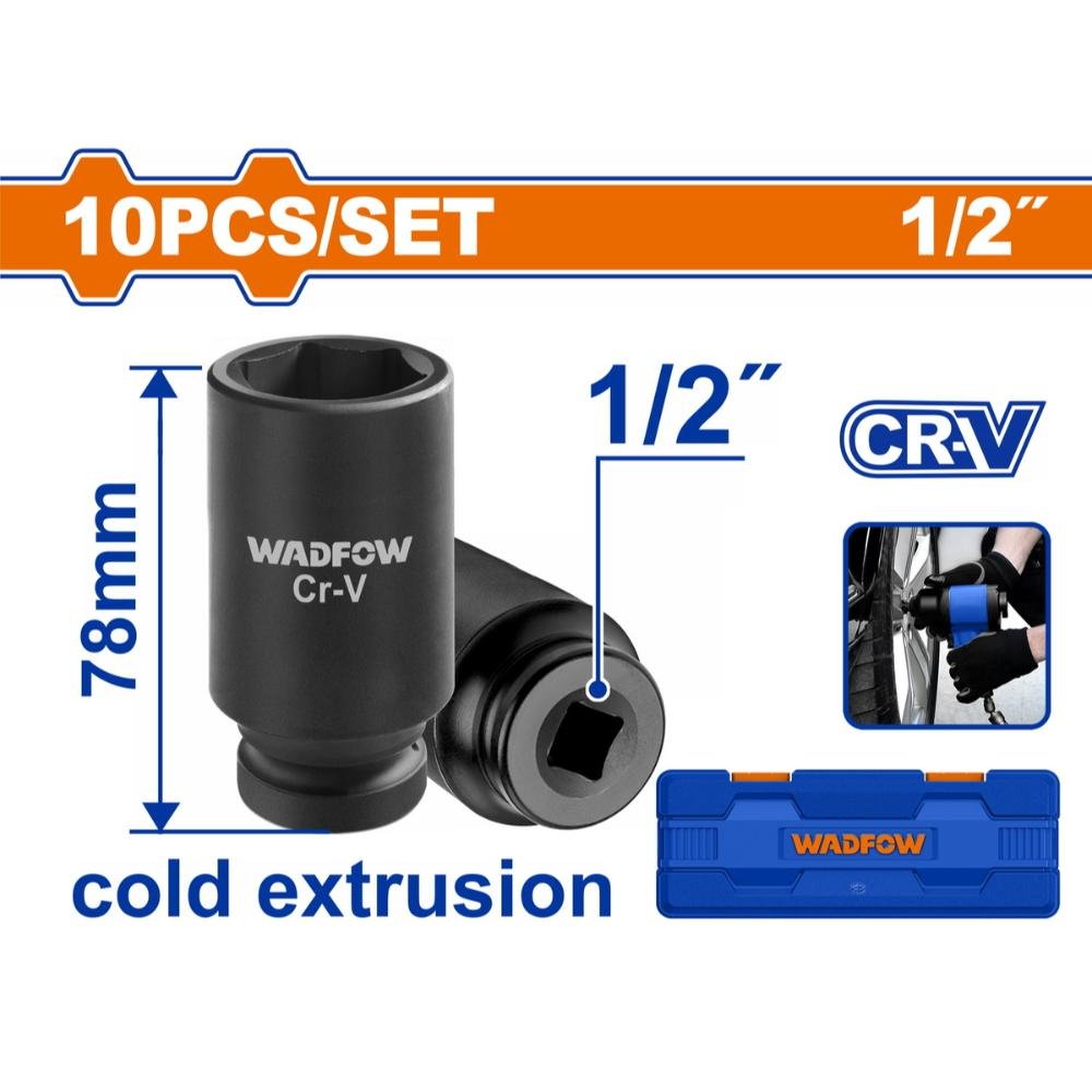 Σετ Καρυδάκια Εξάγωνα 10 τεμ Wadfow για εργαλεία αέρος και συνεργείο