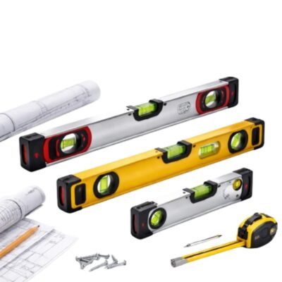 Αλφάδια αλουμινίου διαφορετικών διαστάσεων με λευκό φόντο για επαγγελματική και οικιακή χρήση