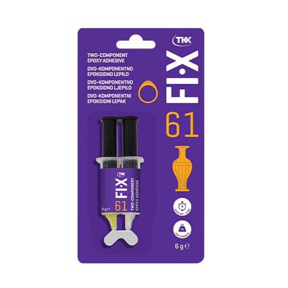 Εποξειδική κόλλα Tkk Fix61 2x6gr για ισχυρές επισκευές σε μέταλλο, γυαλί, κεραμικό και πλαστικό