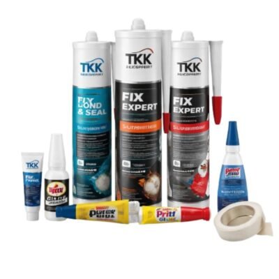 Κόλλες υψηλής ποιότητας – Διάφορα είδη κόλλας σε λευκό φόντο για επαγγελματικές και οικιακές εφαρμογές