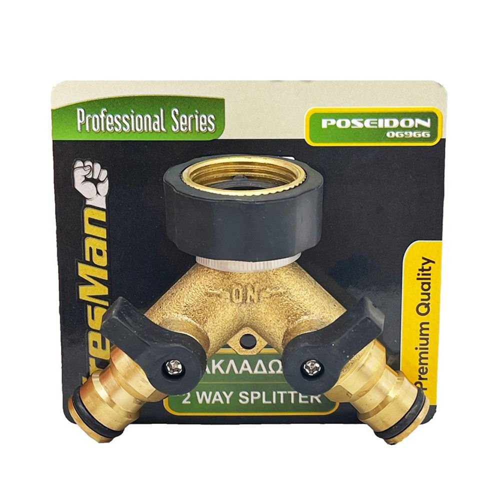 Ποτιστικός Διακλαδωτής Ορειχάλκινος Cresman 2 Θέσεων 3/4'' για κήπο και λάστιχο