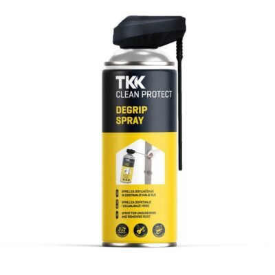 Σπρέι Αντισκωριακό TKK Degrip 400ml σε λευκό φόντο για προστασία από σκουριά και λίπανση μηχανισμών