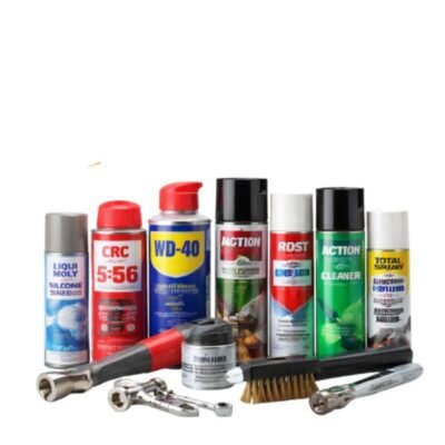 Τεχνικά Σπρέι – σειρά από λιπαντικά, αντισκωριακά και σπρέι σιλικόνης σε λευκό φόντο