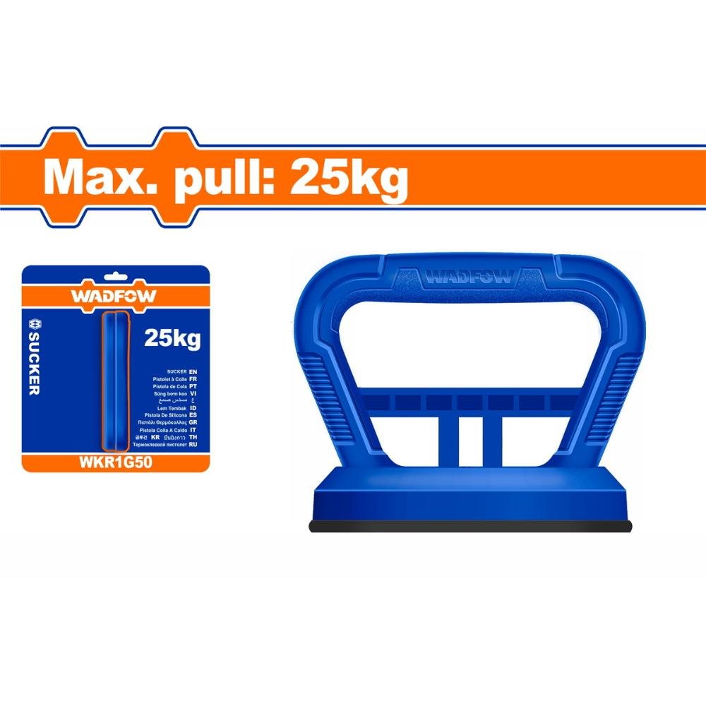 Wadfow Βεντούζα Τζαμιών 25kg μονή με λαβή ABS και διάμετρο 115mm για μεταφορά και ανύψωση τζαμιών