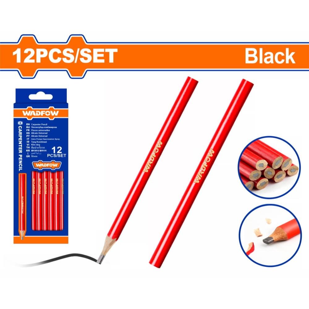 Wadfow Μολύβια Ξυλουργού 12 τεμαχίων Wmq1512 Wadfow Μολύβια Ξυλουργού 12 τεμαχίων για ακριβή σήμανση σε ξύλο και υλικά κατασκευών