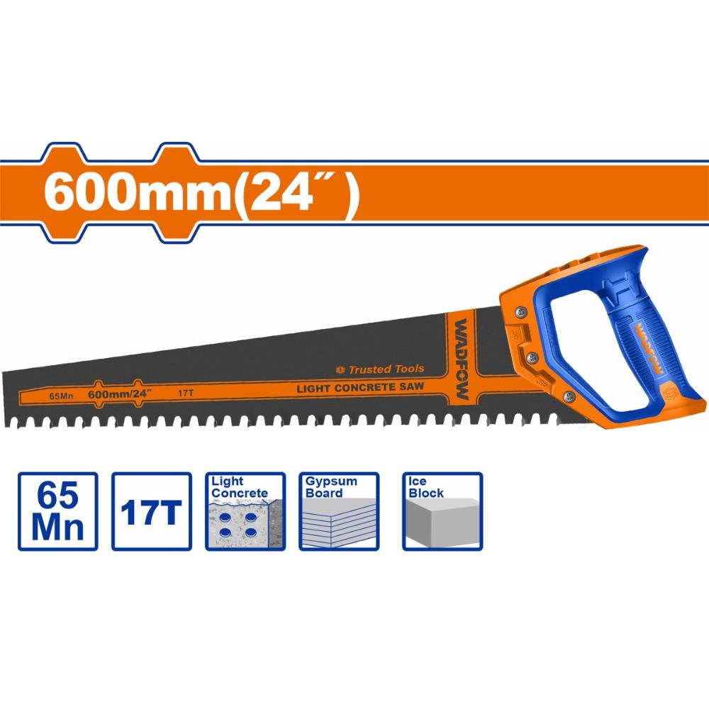 Wadfow Πριόνι Σκυροδέματος 600mm (Whw9124) με ανθεκτική λεπίδα και εργονομική λαβή για κοπή σκυροδέματος και τούβλων.