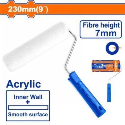 Wadfow Ρολό Βαφής Εσωτερικού Χώρου 23cm ακρυλικό 230mm για ομοιόμορφη εφαρμογή πλαστικού και ακρυλικού χρώματος σε τοίχους και ταβάνια.