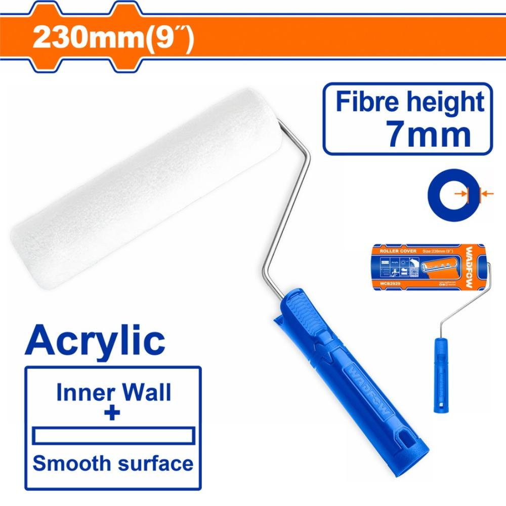 Wadfow Ρολό Βαφής Εσωτερικού Χώρου 23cm ακρυλικό 230mm για ομοιόμορφη εφαρμογή πλαστικού και ακρυλικού χρώματος σε τοίχους και ταβάνια.
