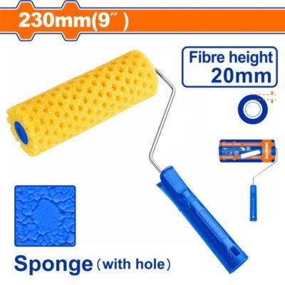Wadfow Wadfow Ρολό Βαψίματος 23cm αφρώδες με τρύπες 230mm για ομοιόμορφη εφαρμογή χρώματος σε λείες επιφάνειες χωρίς φυσαλίδες.