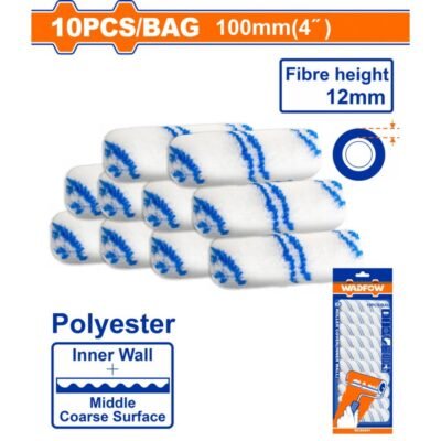 Wadfow Σετ Ρολά Βαφής 10 Τεμάχια 100mm για λεπτομέρειες και μικρές επιφάνειες βαψίματος