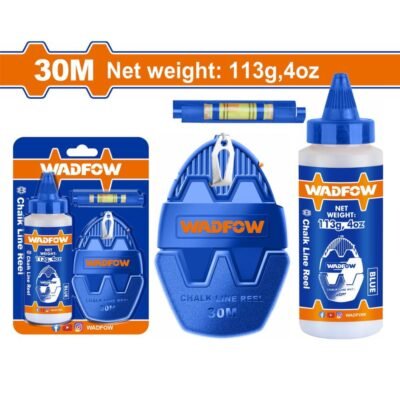 Νήμα Στάθμης Wadfow 30 μέτρα με έντονο χρώμα και εργονομική συσκευή τυλίγματος για ακριβή ευθυγράμμιση τοίχων και δαπέδων