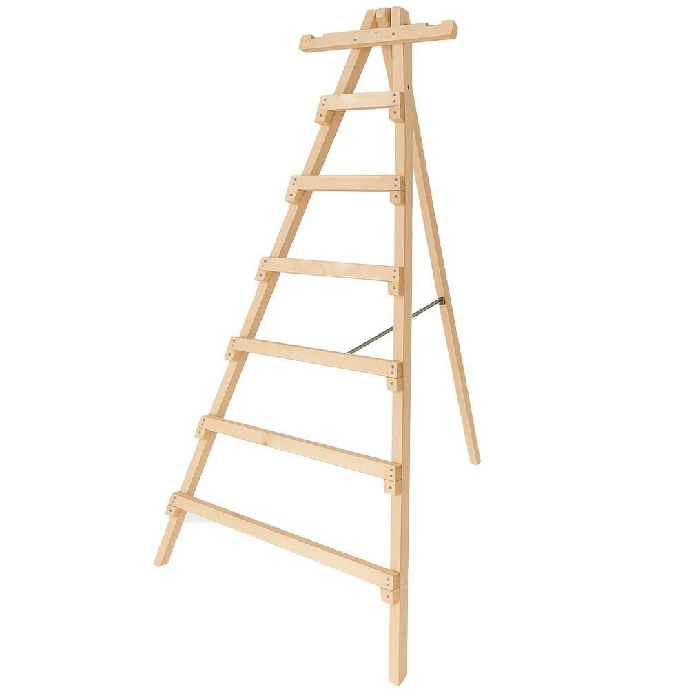 Σκάλα Ξύλινη 3 Πόδια ανθεκτική σε λευκό φόντο για οικιακή και επαγγελματική χρήση.