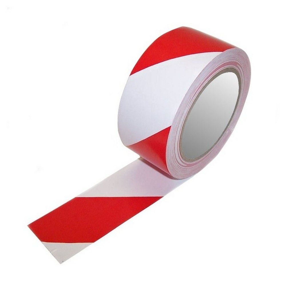 Ταινία σήμανσης κόκκινη άσπρη 50mm x 33m Highpower ρολό κολλητικής ταινίας προειδοποίησης