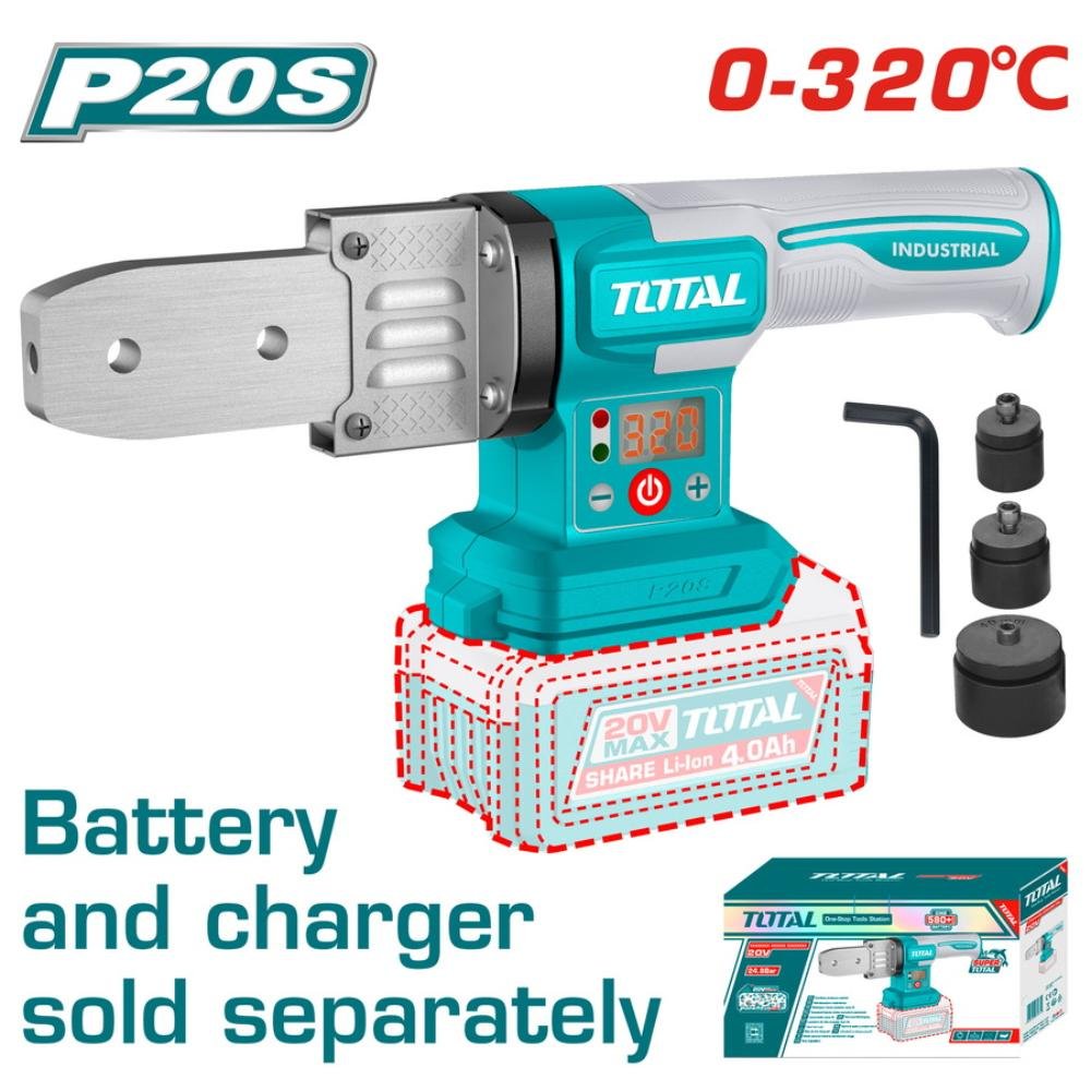 Total Θερμοκόλληση Πλαστικών Σωλήνων 20V Li-Ion για συγκόλληση PVC και PP σωλήνων