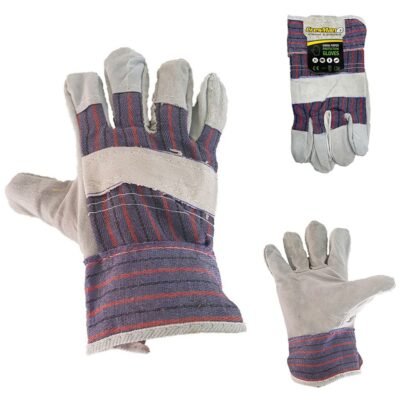 Γάντια Δερματοπάνινα Γκρι-Μπλε 115gr Cresman ανθεκτικά γάντια εργασίας για προστασία χεριών