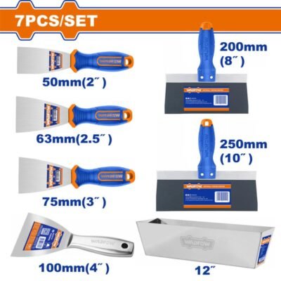 Σετ Σπάτουλες Wadfow 7 Τμχ για στόκο, σοβά και προετοιμασία επιφανειών