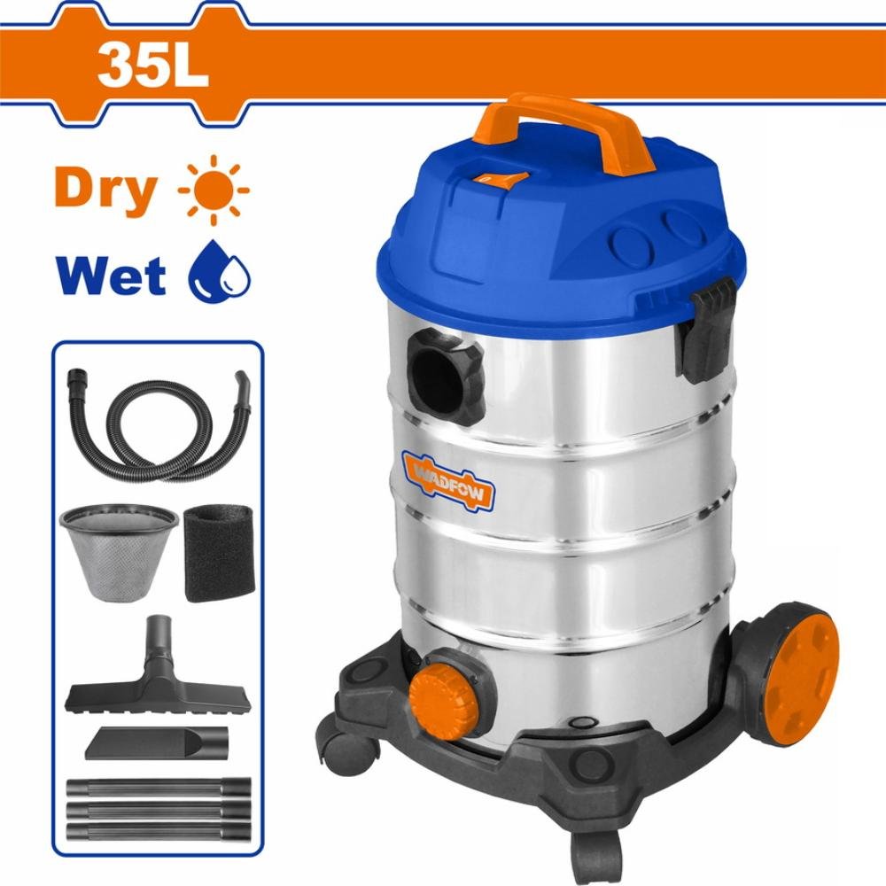 Σκούπα 1200W 35L Wadfow WVR4A35 για ξηρή και υγρή αναρρόφηση σε σπίτι και εργασία