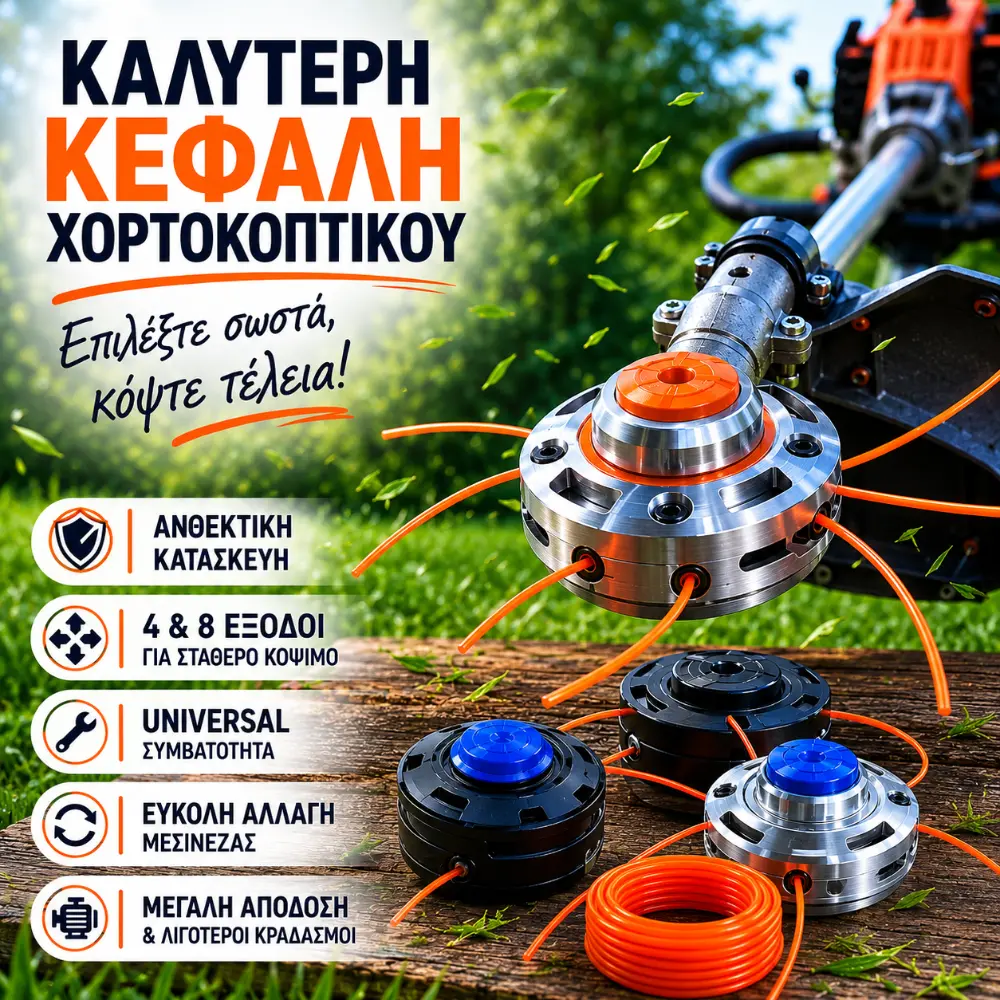Καλύτερη Κεφαλή Χορτοκοπτικού αλουμινίου με μεσινέζα για επαγγελματικό και ερασιτεχνικό κόψιμο χόρτων