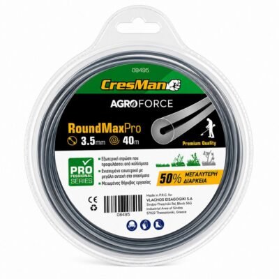 Μεσινέζα Cresman Roundmax Pro Στρογγυλής Διατομής για θαμνοκοπτικά υψηλής αντοχής και κοπή χόρτων