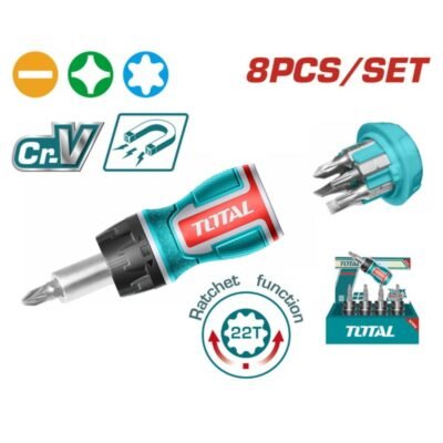 Total Κατσαβίδι Καστάνιας Νάνος 8 σε 1 TACSDS1726 με λαβή καστάνιας και 7 μύτες Cr-V