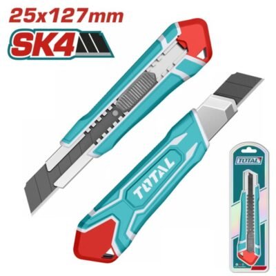 Επαγγελματικό Μαχαίρι Total 200mm 25mm THT5112505 με λεπίδα 25x127mm και αυτόματο κλείδωμα.