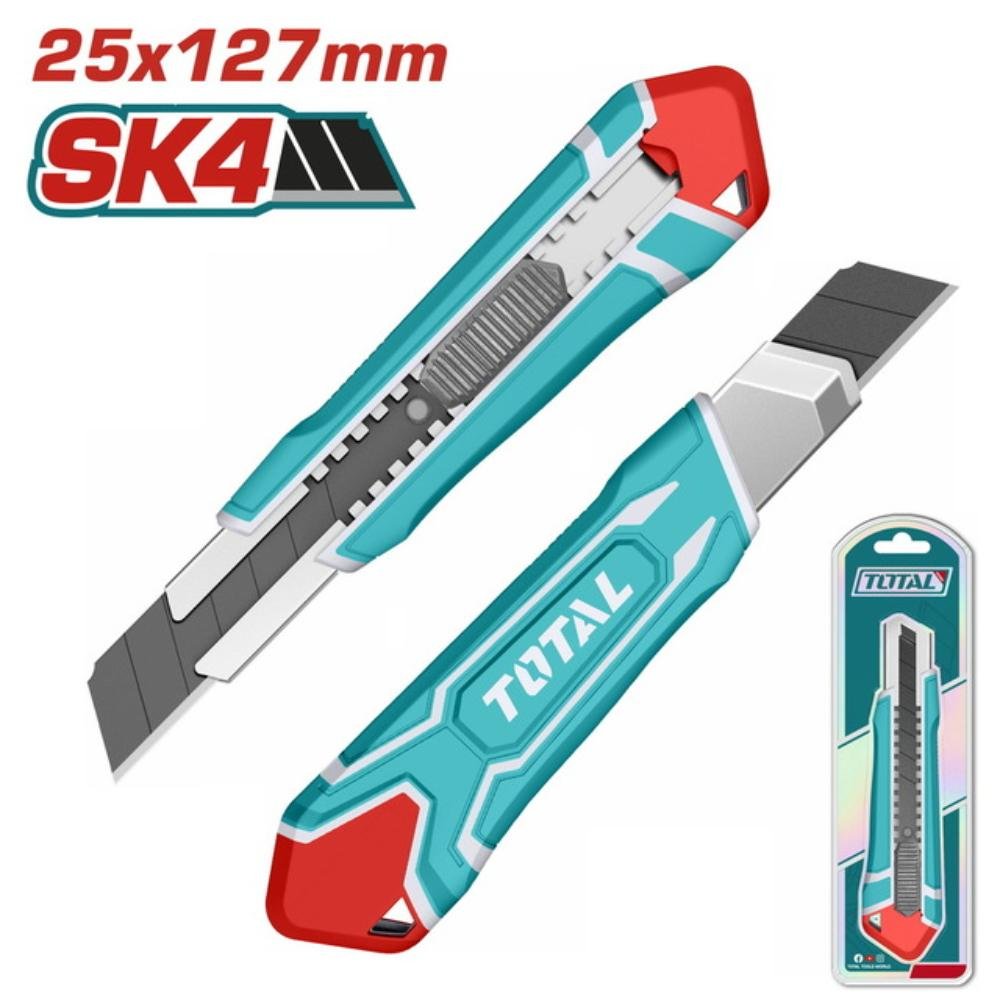 Επαγγελματικό Μαχαίρι Total 200mm 25mm THT5112505 με λεπίδα 25x127mm και αυτόματο κλείδωμα.