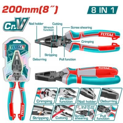 Πένσα Total Πολλαπλών Χρήσεων 8 σε 1 200mm από Cr-V με λαβή TPR