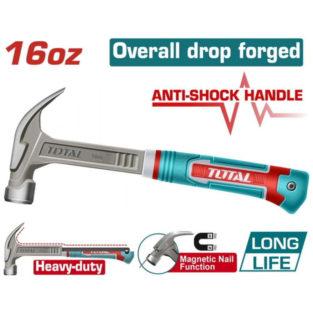 Σφυρί προκοβγάλτης 450gr THCH61016L με σφυρήλατη κεφαλή και λαβή fiberglass