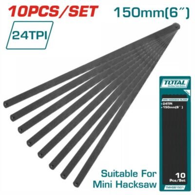 Mini Πριονόλαμες Total 10 Τεμ TMHSB1501 με μήκος 150mm και 24 δόντια