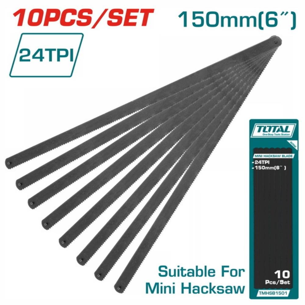 Mini Πριονόλαμες Total 10 Τεμ TMHSB1501 με μήκος 150mm και 24 δόντια