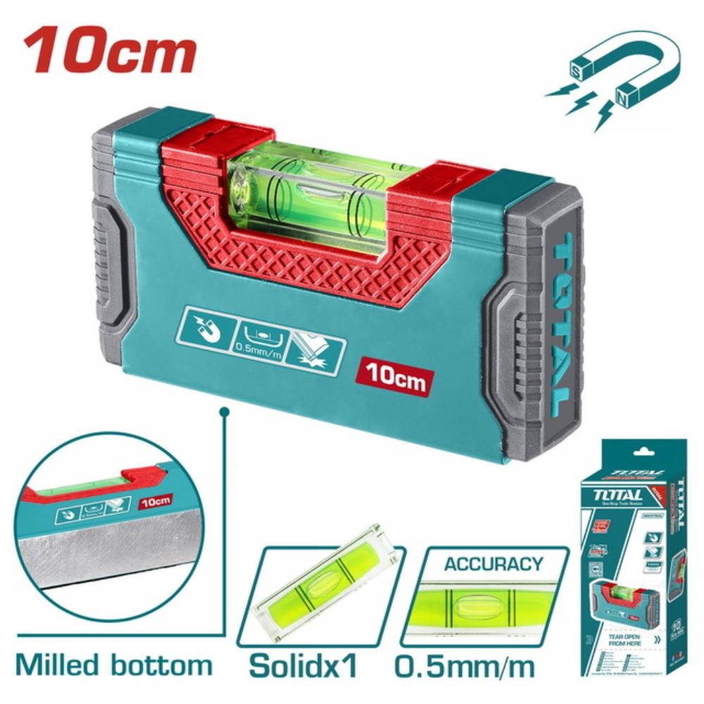 Επαγγελματικό μαγνητικό αλφάδι Total 10cm : Αλφάδι Mini Μαγνητικό Total TMT205101 10cm