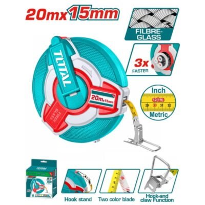 Μετροταινία Fibreglass Total 20m TMTF18206 επαγγελματικό εργαλείο μέτρησης