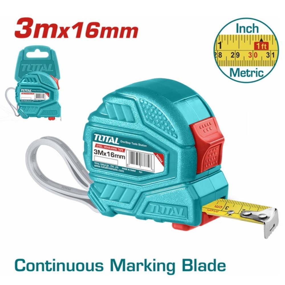 Μετροταινία Total 3m X 16mm TMT126331 Μετροταινία Total 3m X 16mm TMT126331 για ακριβείς μετρήσεις και επαγγελματική χρήση
