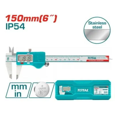TOTAL Παχύμετρο INOX Ψηφιακό 150mm TMT321506