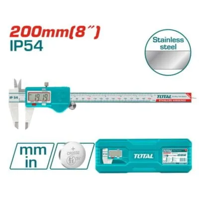 TOTAL Παχύμετρο INOX Ψηφιακό 200mm TMT322006
