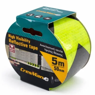 Ανακλαστική Ταινία Cresman Λαχανί Μαύρη 50mm x 5m